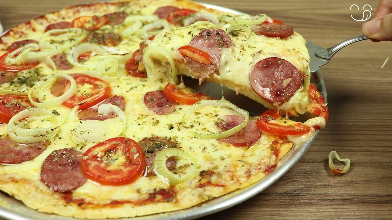 Pizza hecha en una licuadora, muy f&aacute;cil de hacer - PIZZA CASERA R&Aacute;PIDA