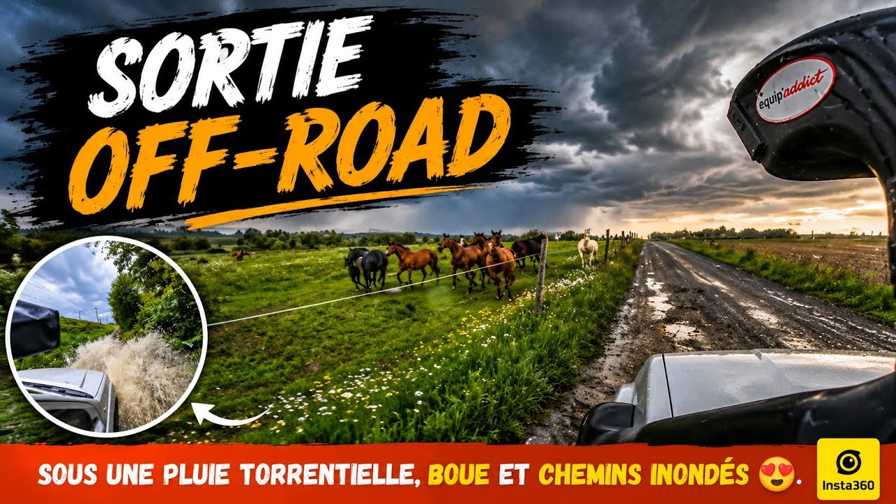 Sortie Off-Road sous un déluge d'eau
