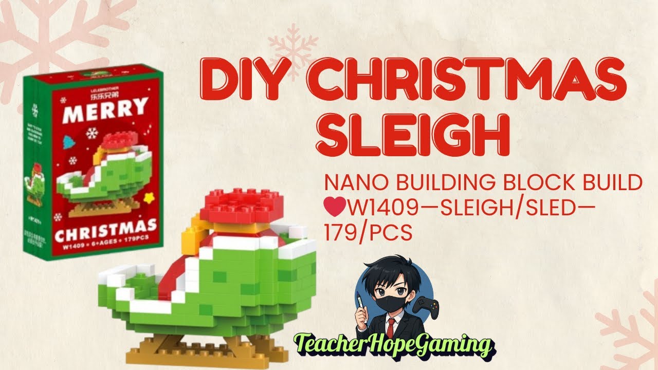 Build a Sleigh with Nano Blocks | Step-by-Step Christmas Tutorial (W1409)