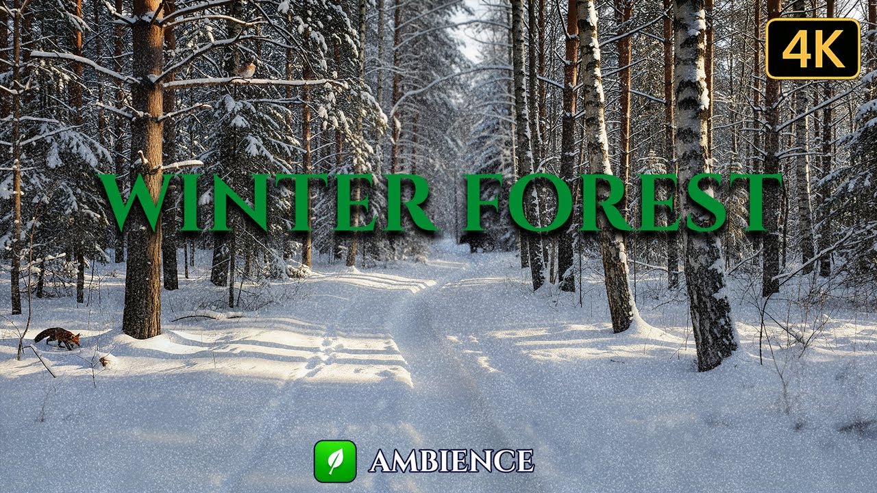 Sunny Winter Forest Ambience | Snowy Woods Soundscape for Reading & Focus