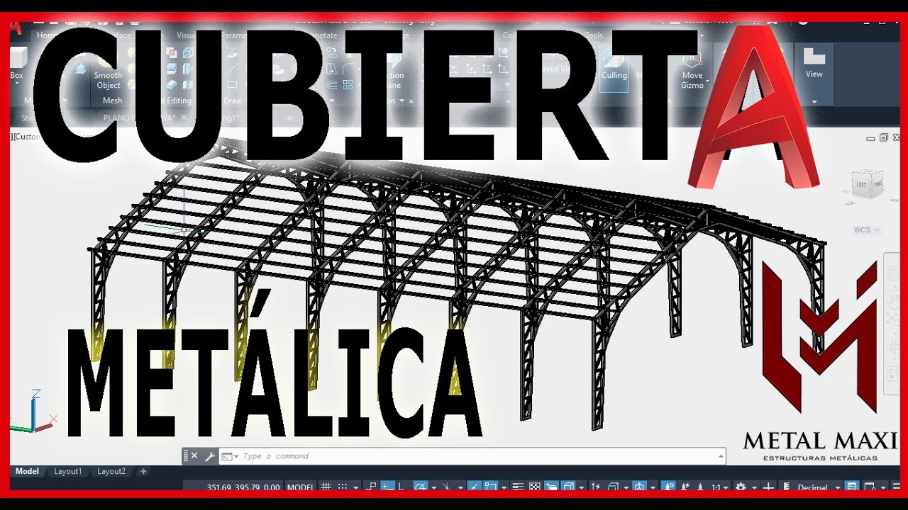 CUBIERTA METALICA 3D AUTOCAD