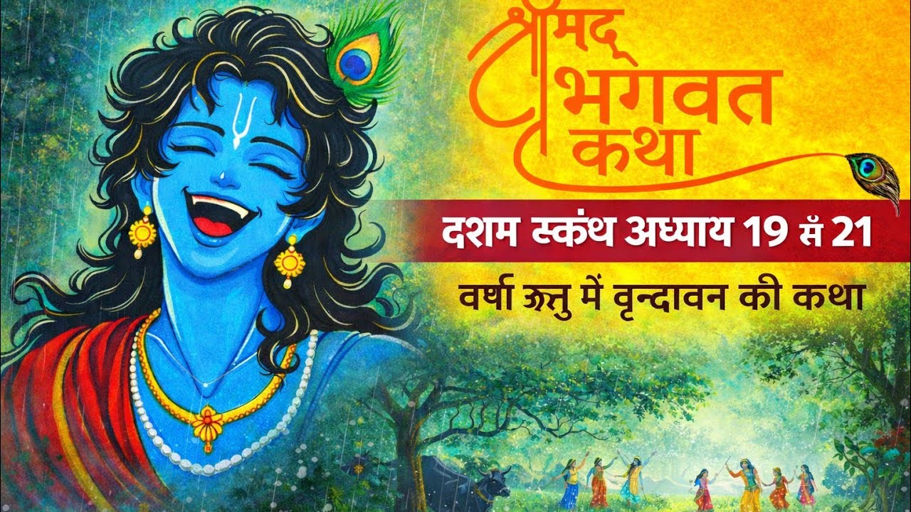 वृन्दावन की सुंदर वर्षा लीला।श्री कृष्ण की अद्भुत कथा#krishna#katha#vrindavan#radha