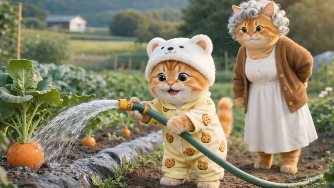 Cute Kitten Garden Story #viral #youtubevideo #kitten  #family #love #pets #cute #aivideo 