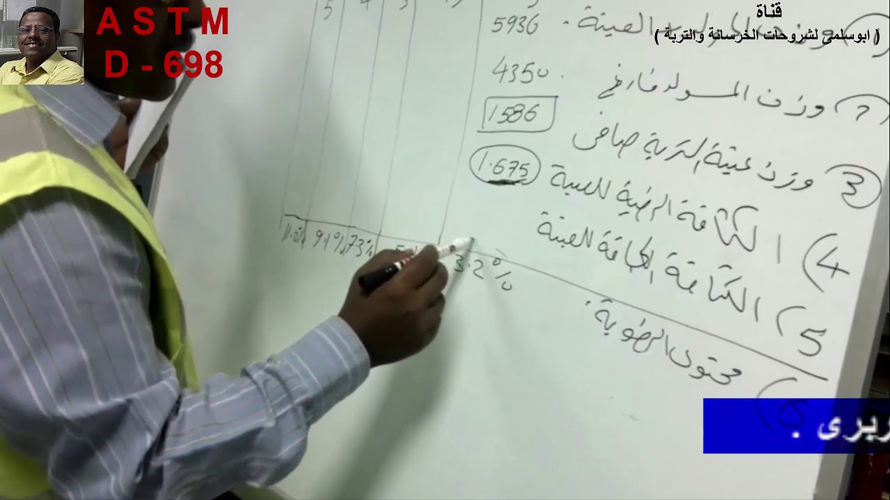 الكثافة الجافة العظمى البروكتور القياسى ( الجزء االثانى  ) طريقة الحسابات  .