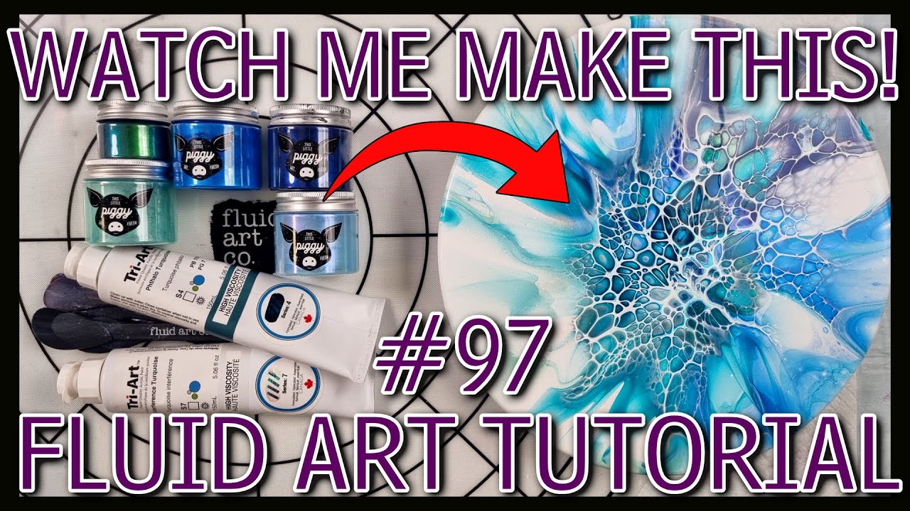 #97 Big Blue Acrylic Fluid Art Paint Pouring Sheleeart Bloom