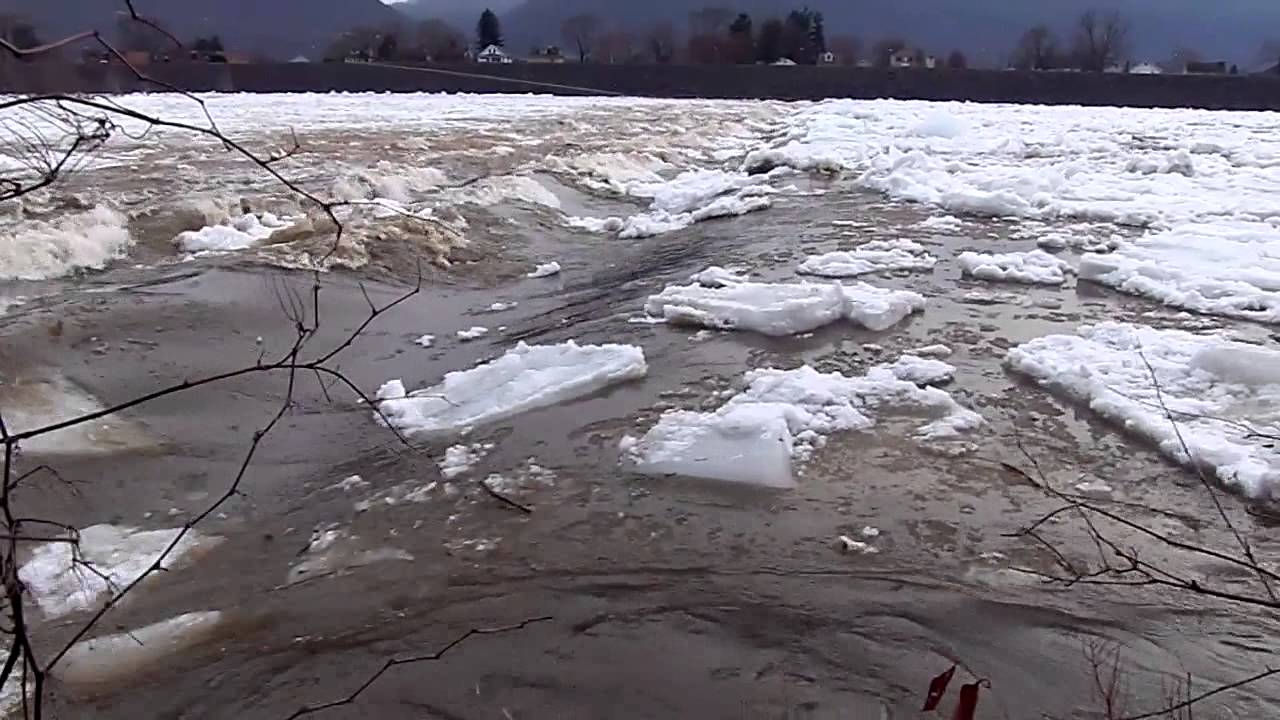 Ice over the Grant st dam 1 Lock Haven  1-15-2014
