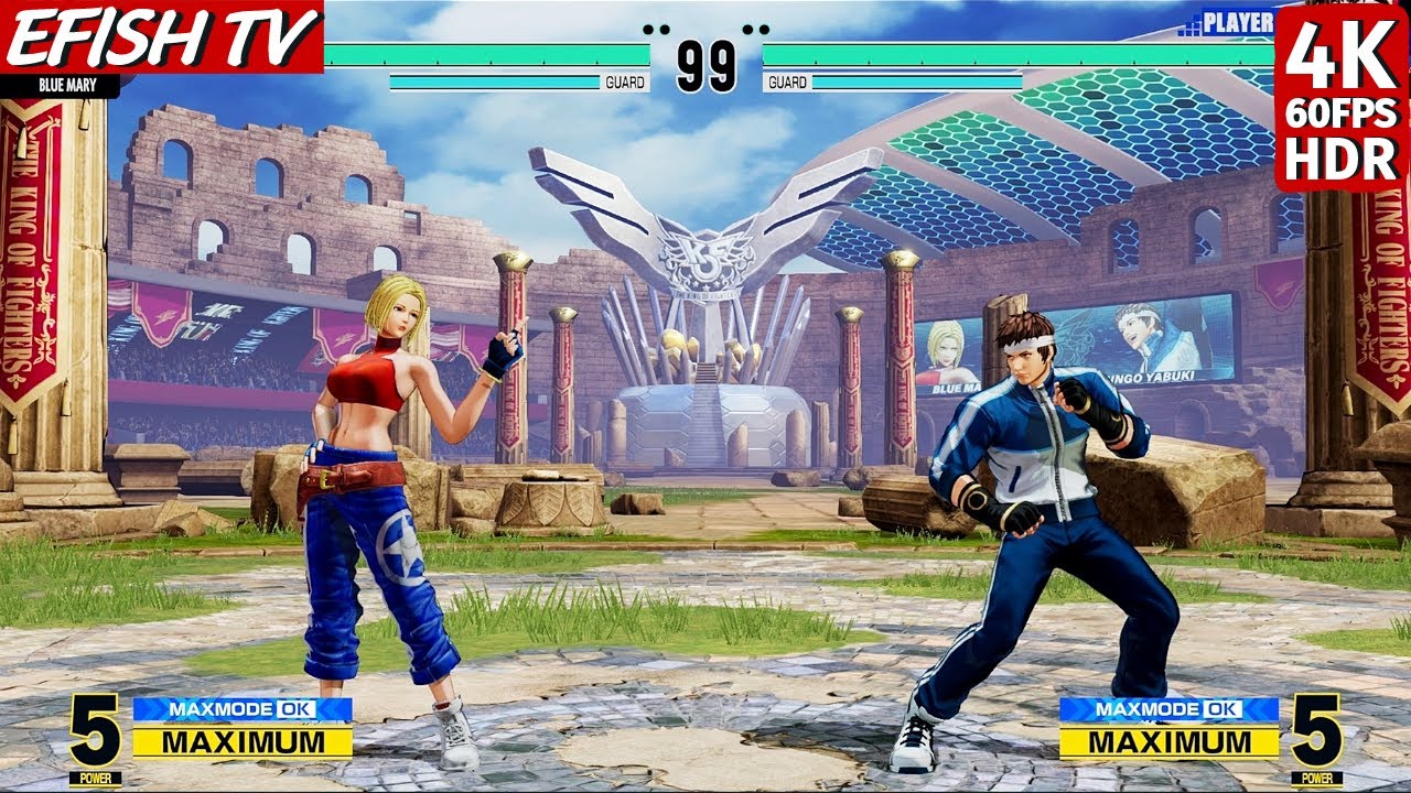 Blue Mary vs Shingo Yabuki (Hardest AI) - KOF XV | 4K 60FPS HDR