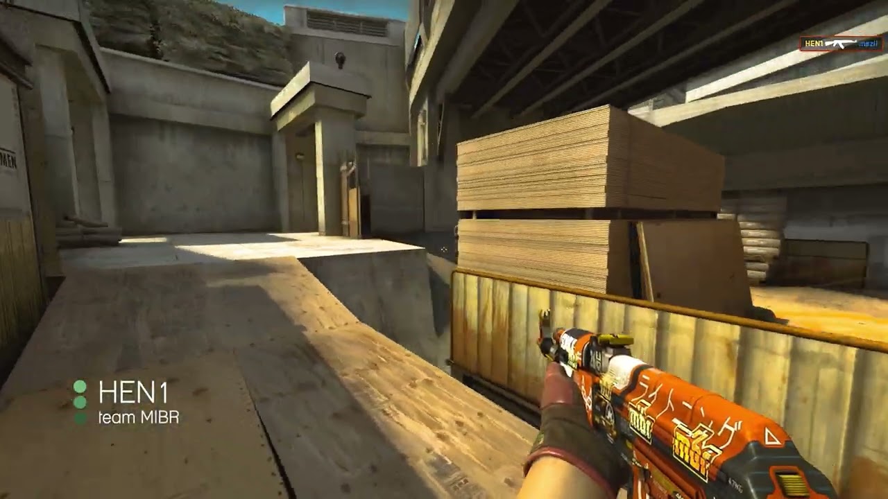 CSGO MIBR HEN1 4 Kills AK47 vs fnatic Overpass IEM Katowice 2023