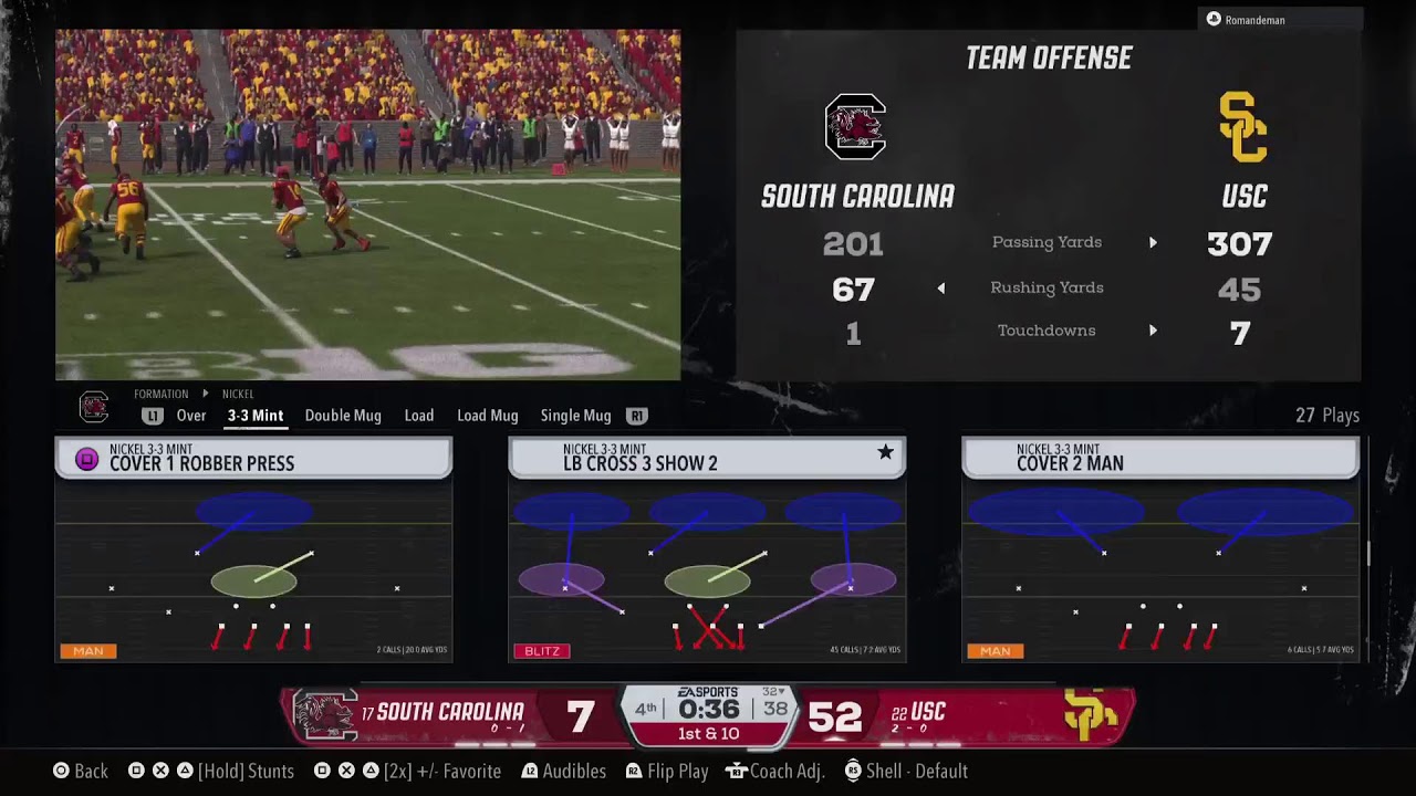 South Carolinavs USC Week 2