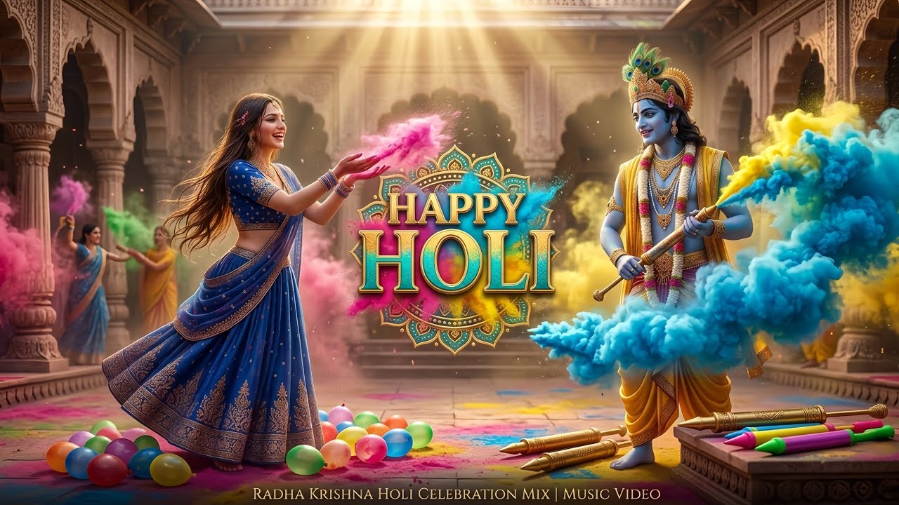 Happy Holi 🫟🎈- Radhe Krishna happy holi to everyone 😍 - #trending #holi #happyholi 
