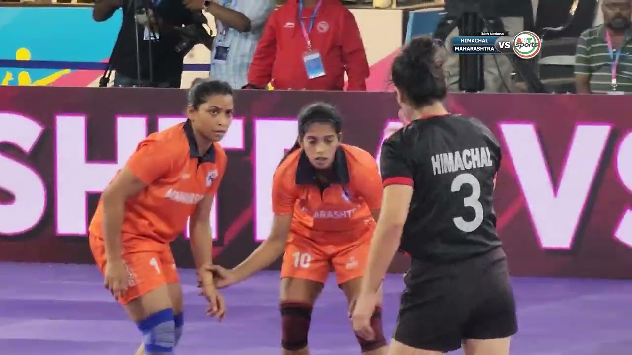 himachal pradesh vs Maharashtra kabaddi match | 36th National Games, women's| by ADT Sports