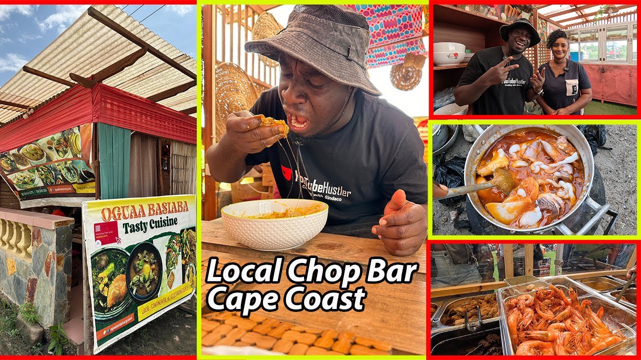 She opened the Best Traditional LOCAL Chop Bar in CAPE COAST, West Africa!! OGUAA BESIABA FUFU JOINT