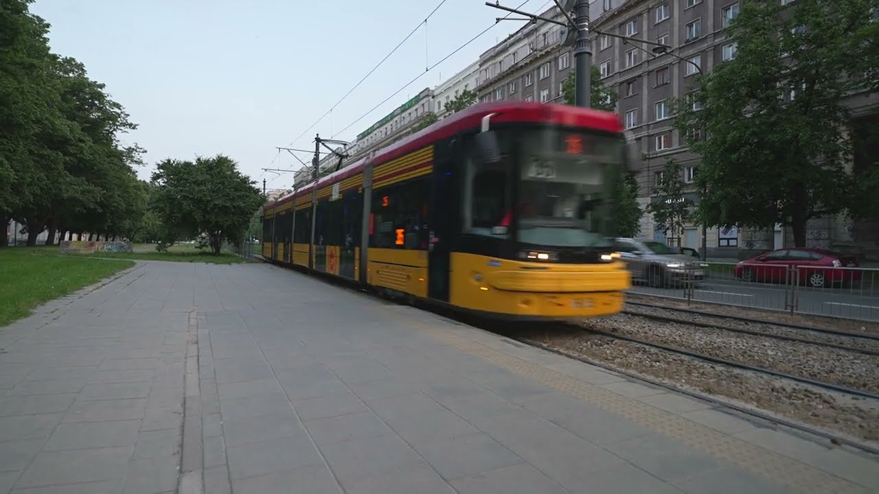 Poland, Warsaw, tram 35 ride from Muranowska to Rondo Radosława
