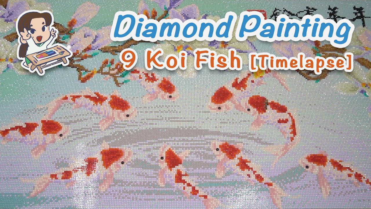 Diamond Painting - 9 Koi Fish [Timelapse]