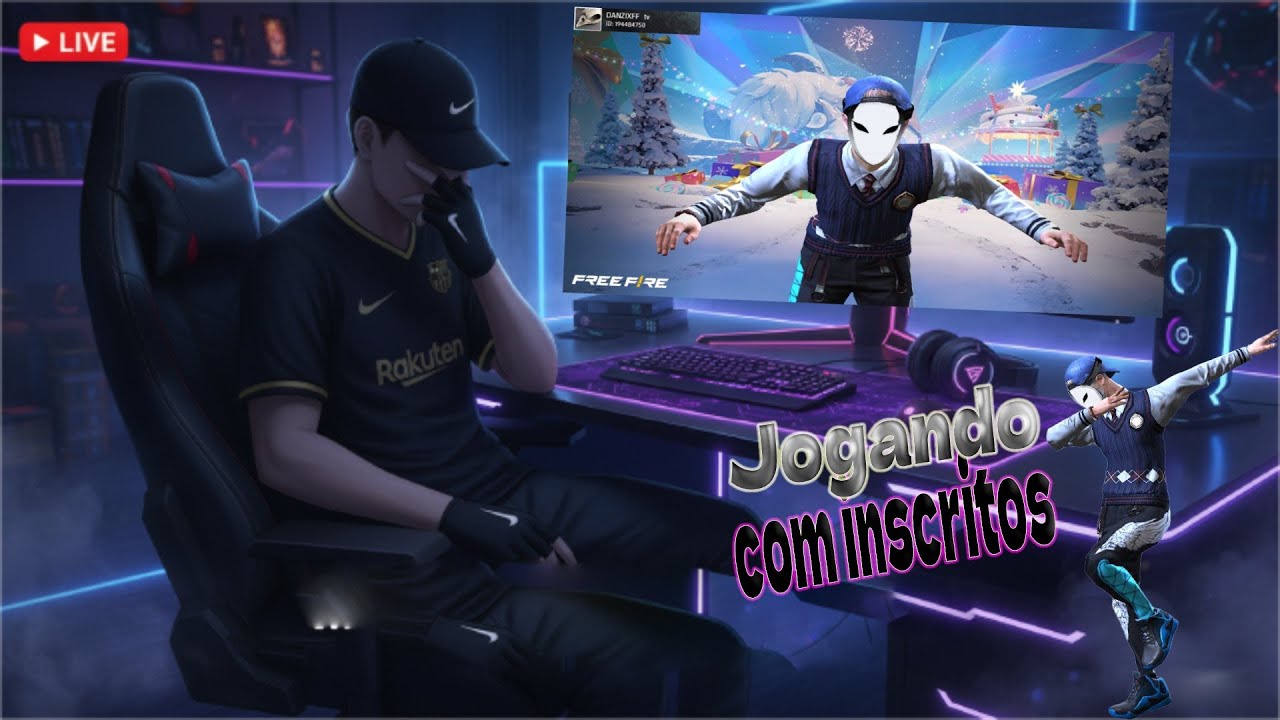 VEM PRA LIVE - CS RANKED - 4V4 - JOGANDO FREE FIRE  COM INSCRITOS - DANZIX