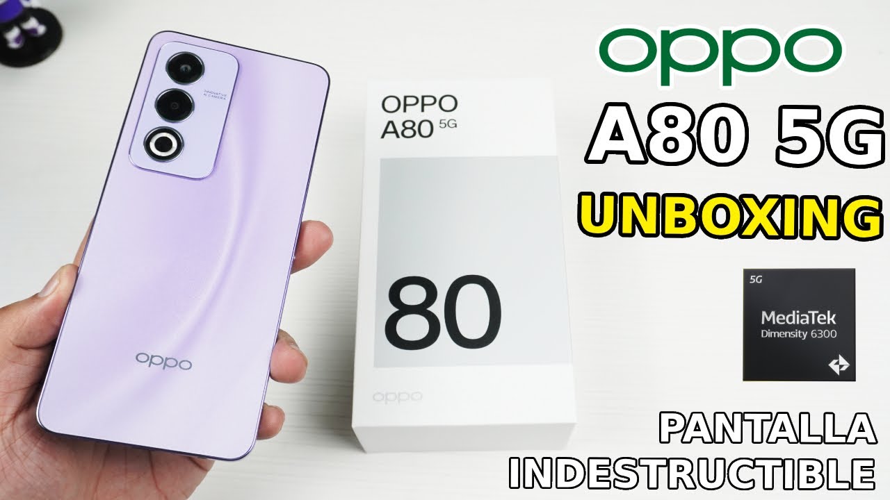 OPPO A80 5G: Unboxing del GAMA MEDIA con 8GB RAM/256GB y Pantalla INDESTRUCTIBLE