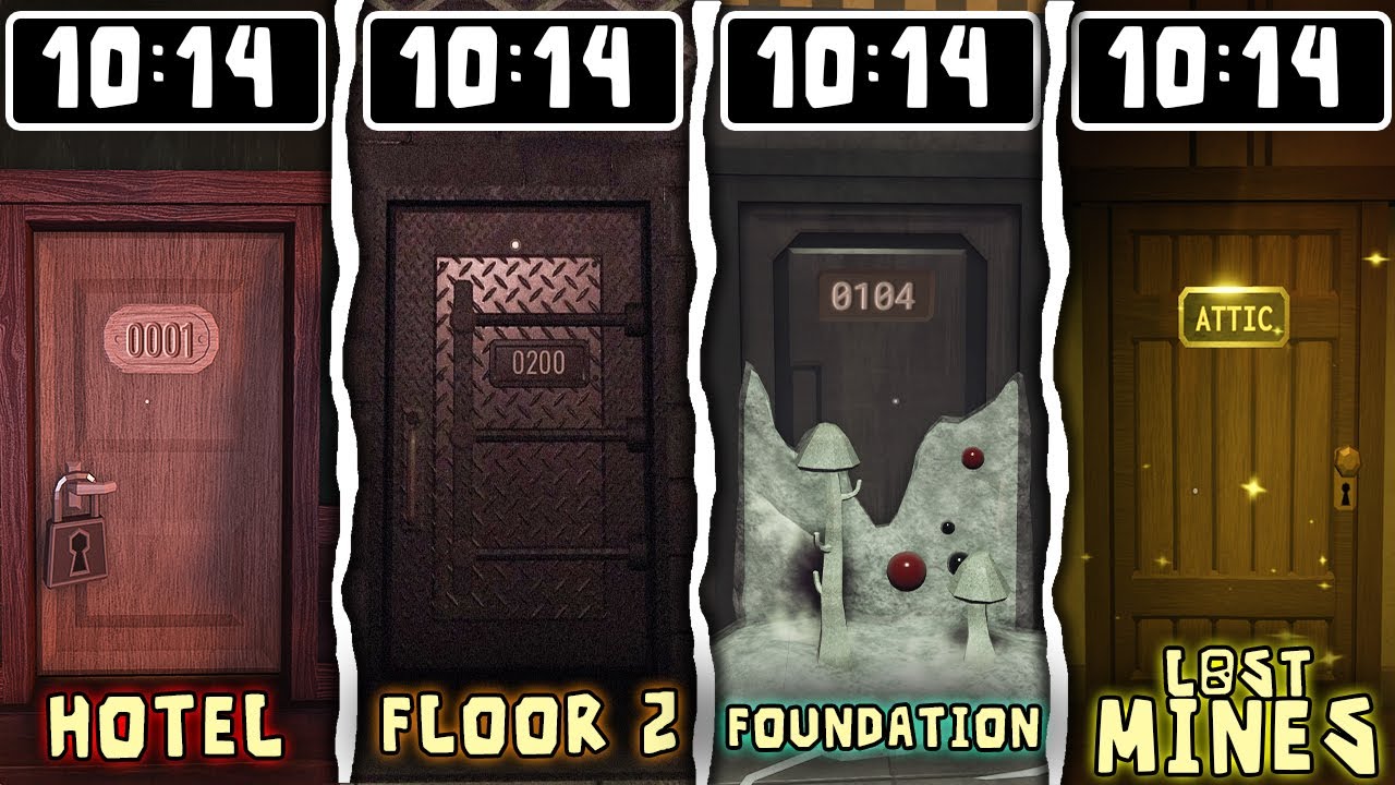 Roblox : DOORS DOORS HOTEL Vs FLOOR 2 Vs THE FAUNDATION Vs THE LOST MINES  | Jumpscares