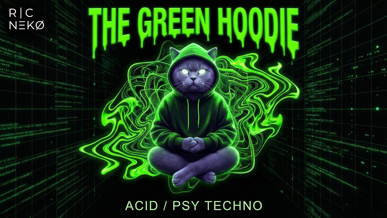 R|C NΞKØ Green Hoodie | Hypnotic Acid Rain Techno