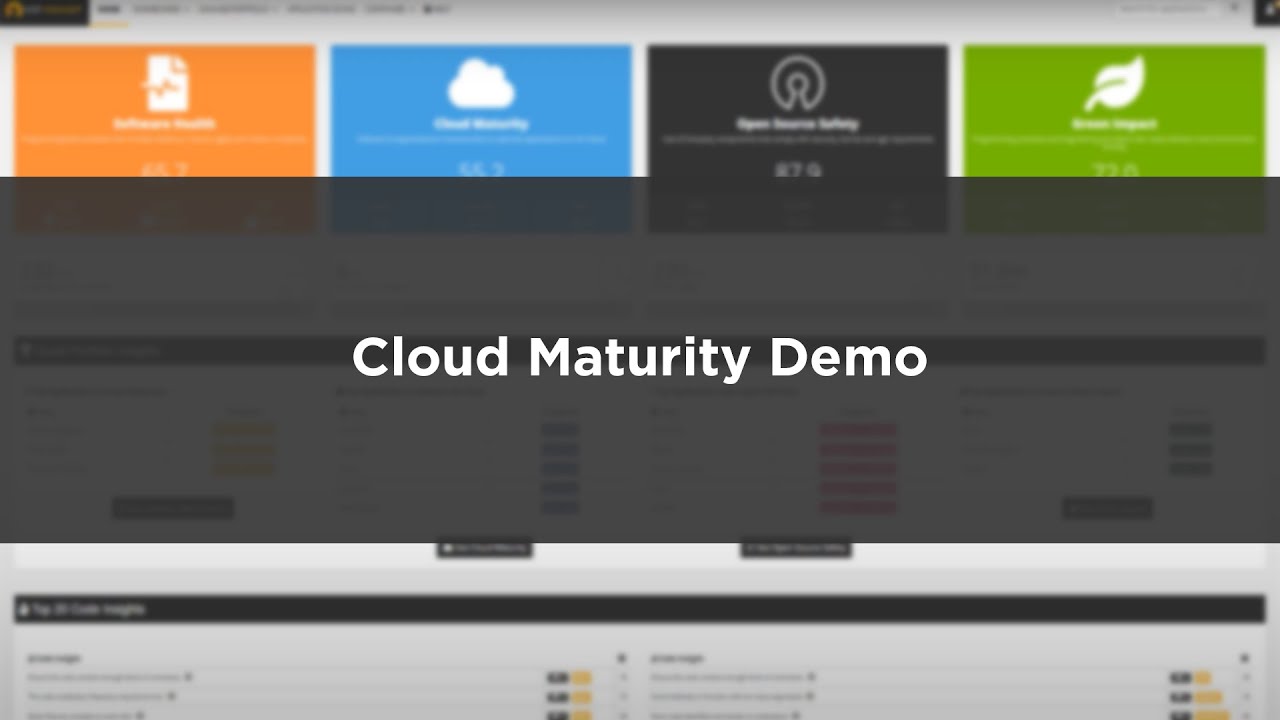 CAST Highlight – Cloud Maturity Insights Demo