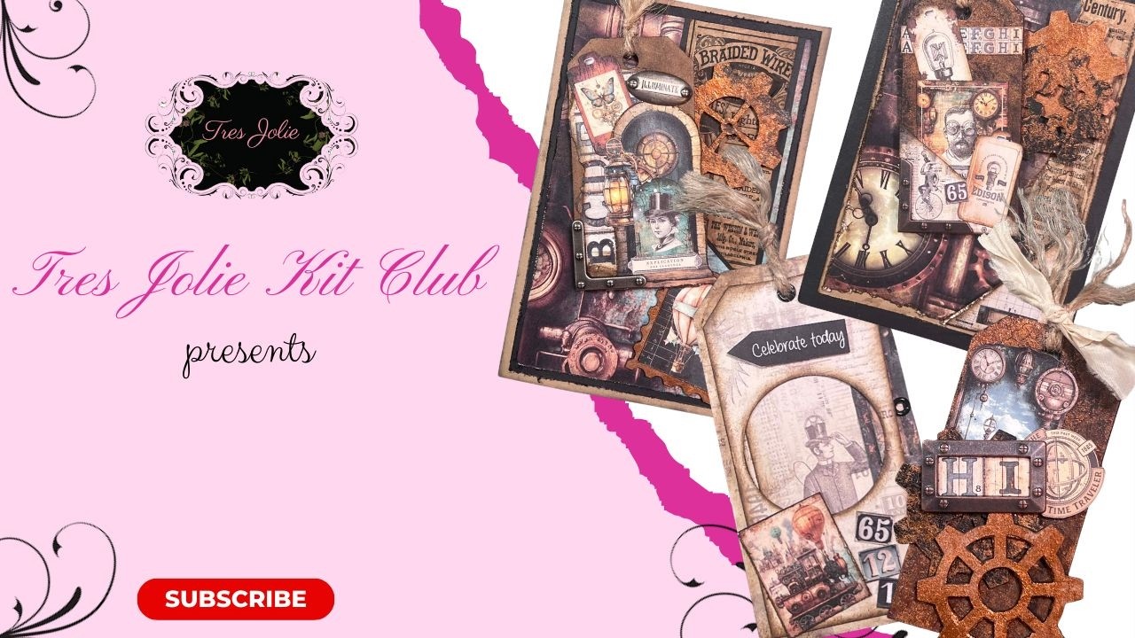 DIY Steampunk Cards & Tags - Using March 2026 Card Kit and Mixed Media Kit