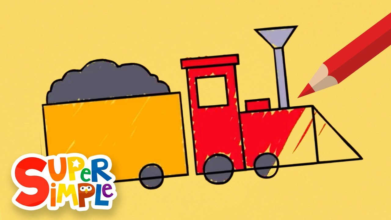 Draw And Color A Train | + More Drawing For Kids | Watch & Learn
