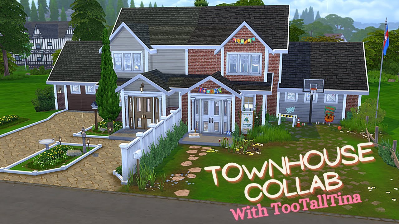 Townhouse Collab With TooTallTina | A Sims 4 Speed Build 🥳