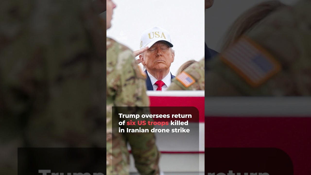 Trump oversees return of US troops killed in Iranian drone strike | AJ #shorts