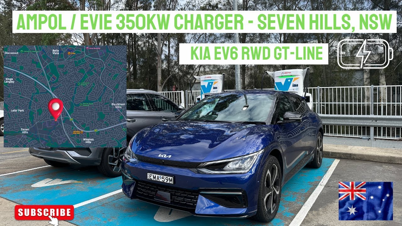 Ampol Evie 350kW Charger at Seven Hills, NSW in the Kia EV6 RWD GT-Line