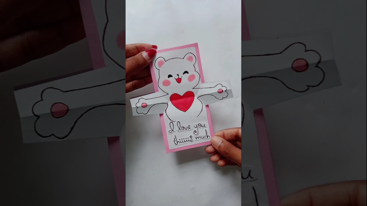 DIY Hug Card ❤ Cute Gift Idea #shorts #diy #shortsfeed #gift #trending #love #popupcard