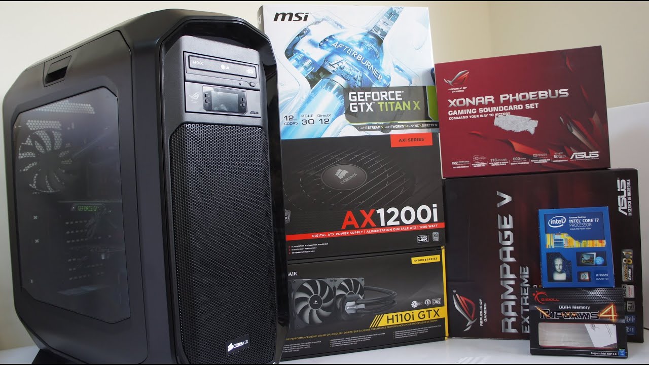 INTEL i7-5960X, GTX Titan X Gamer & Render PC build, benchmark, game test