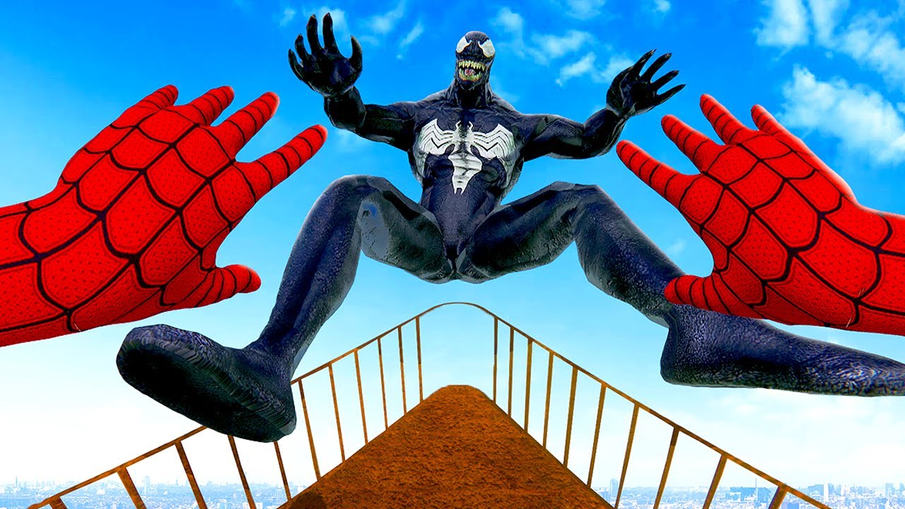 Throwing Venom Off a HUGE Tower - Bonelab VR Mods