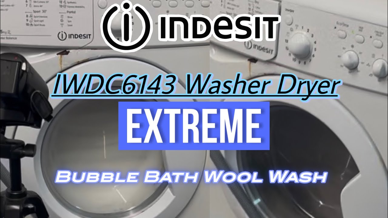 Indesit IWDC6143 Washer Dryer - EXTREME Bubble Bath Wool Wash!