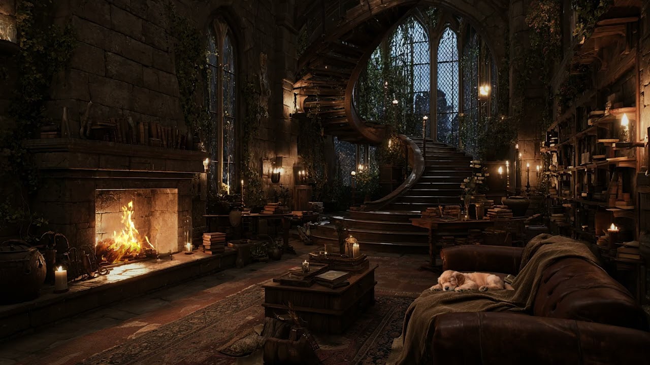 A Timeless Storm Inside the Castle &ndash; Rain, Thunder & Fire Sounds for Sleeping