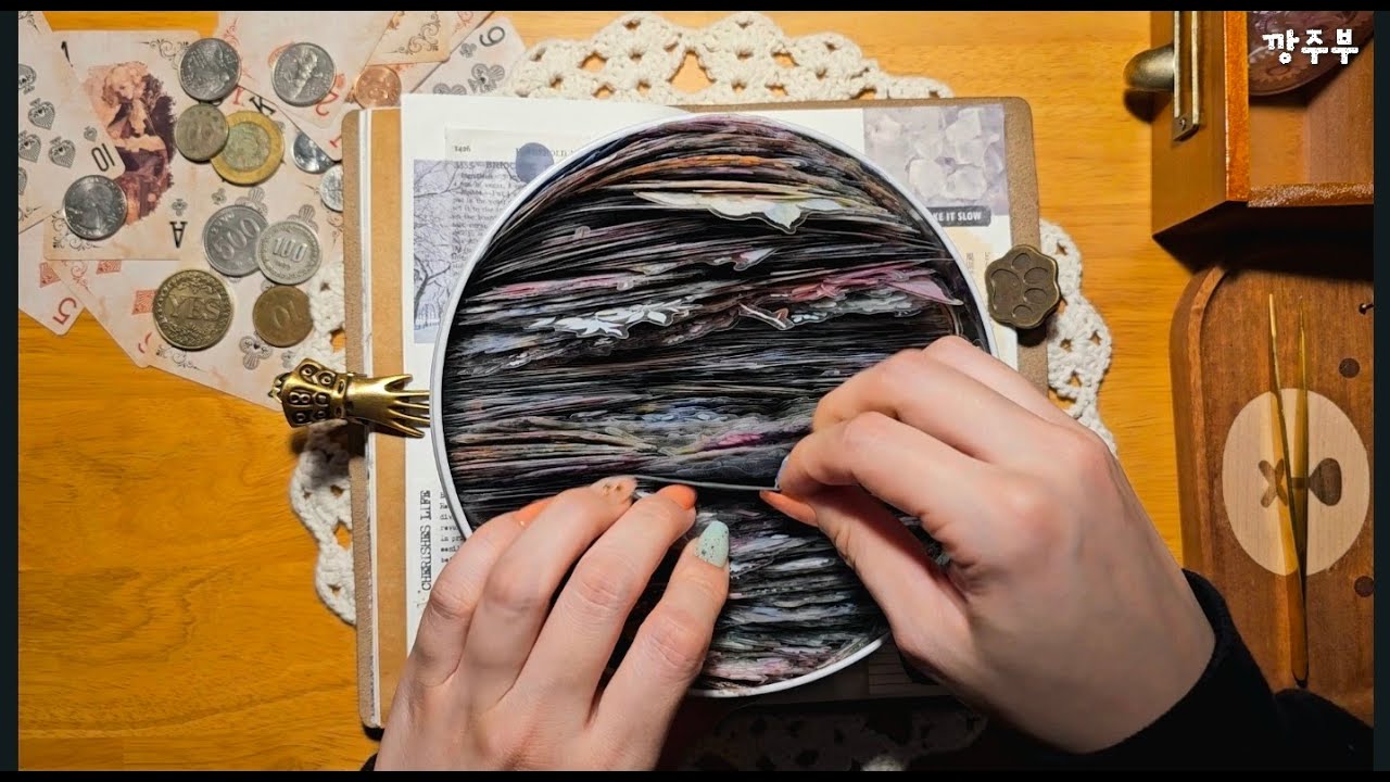 은은한 흑과백의 겨울｜ASMR｜Art Journaling 