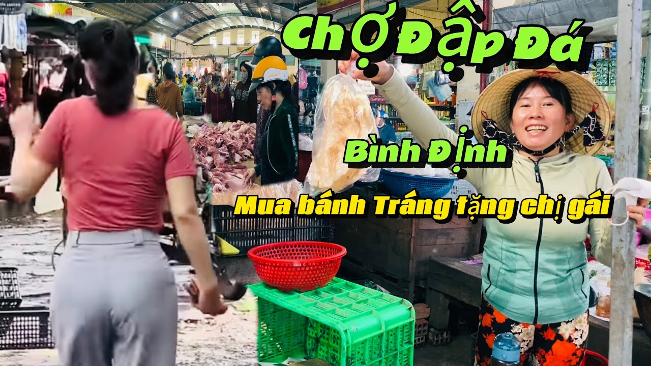 Chợ Đập Đá Bình Định nhiều chị bán hàng vui tính, nhưng cùng 1 cảm giác chung 😀😀 #amthuc