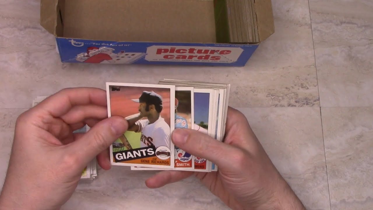1985 Topps vending box; Puckett? McGwire? Clemens?