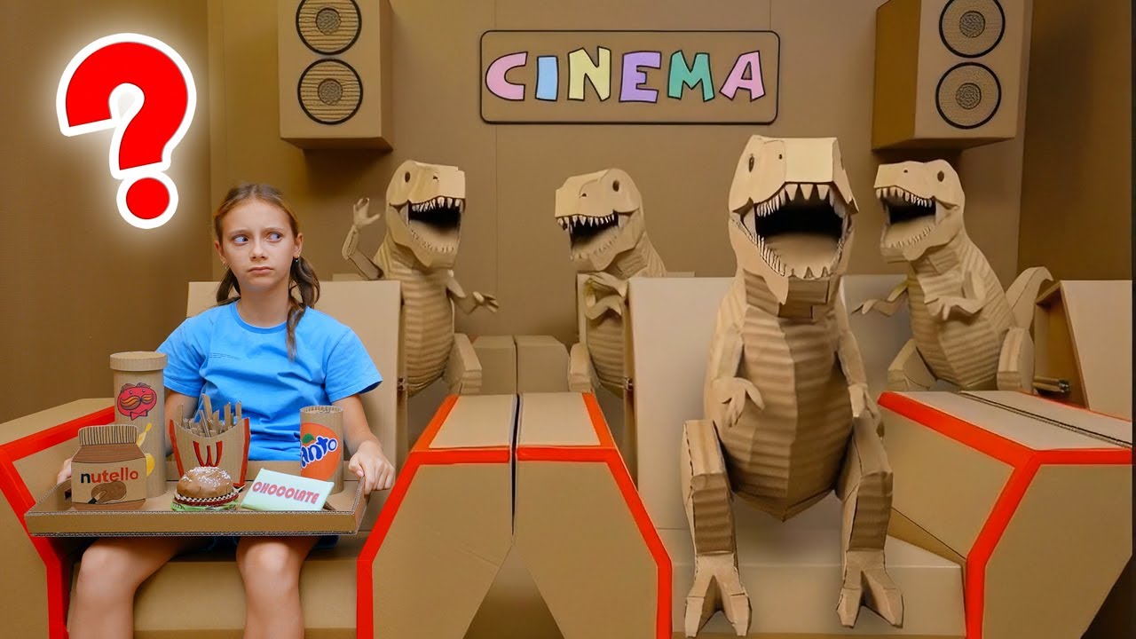 Kartongbiograf: Lär dig säkerhetsregler | Dinosaurier på bio! 🦖🎬🍿