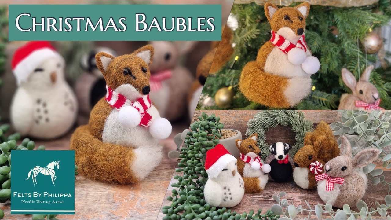 🦊 Delightful WOODLAND Baubles // Needle Felting For Beginners // Mr Fox, the fifth of the five 🦊