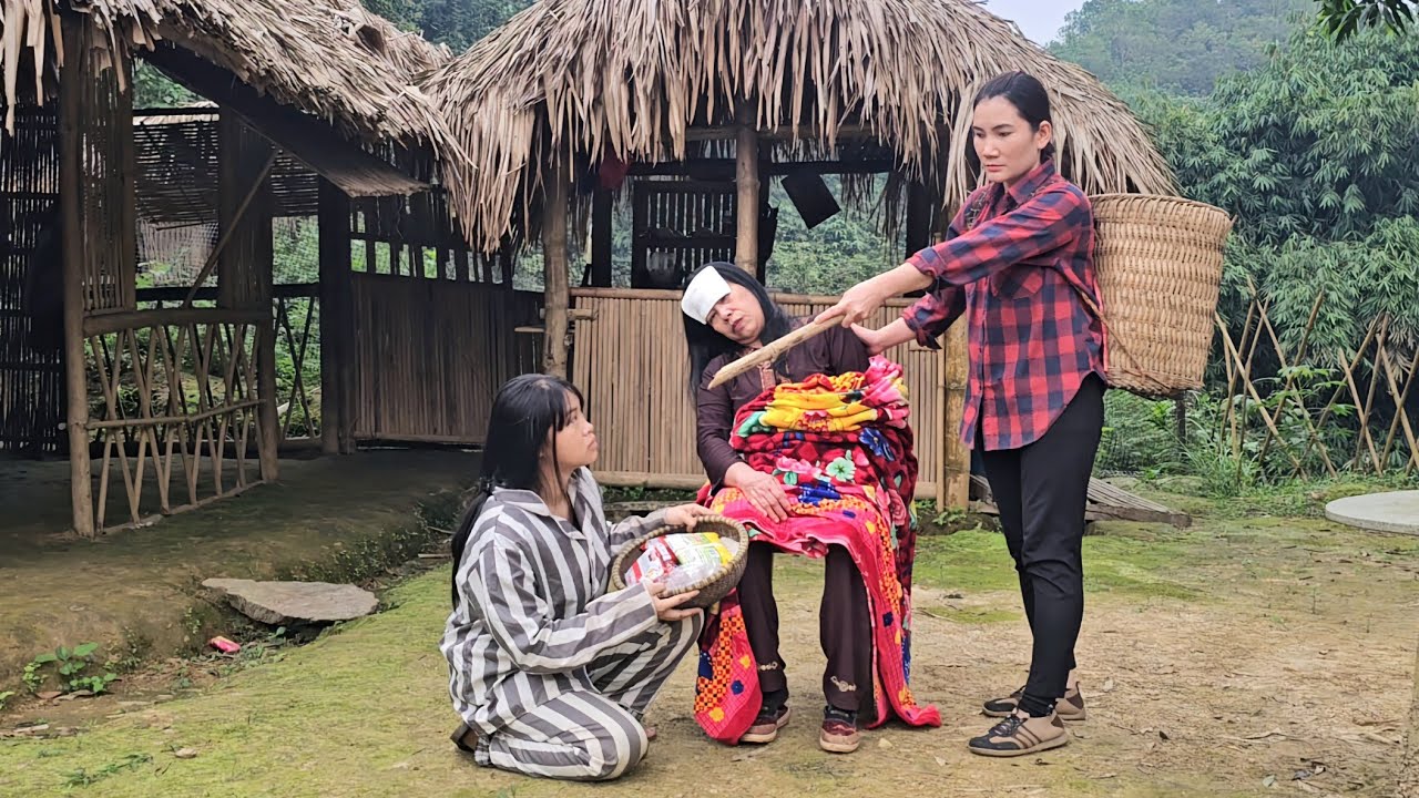 What was the daughter's purpose in visiting the poor old woman?/Life in the wilderness / Diễm life's