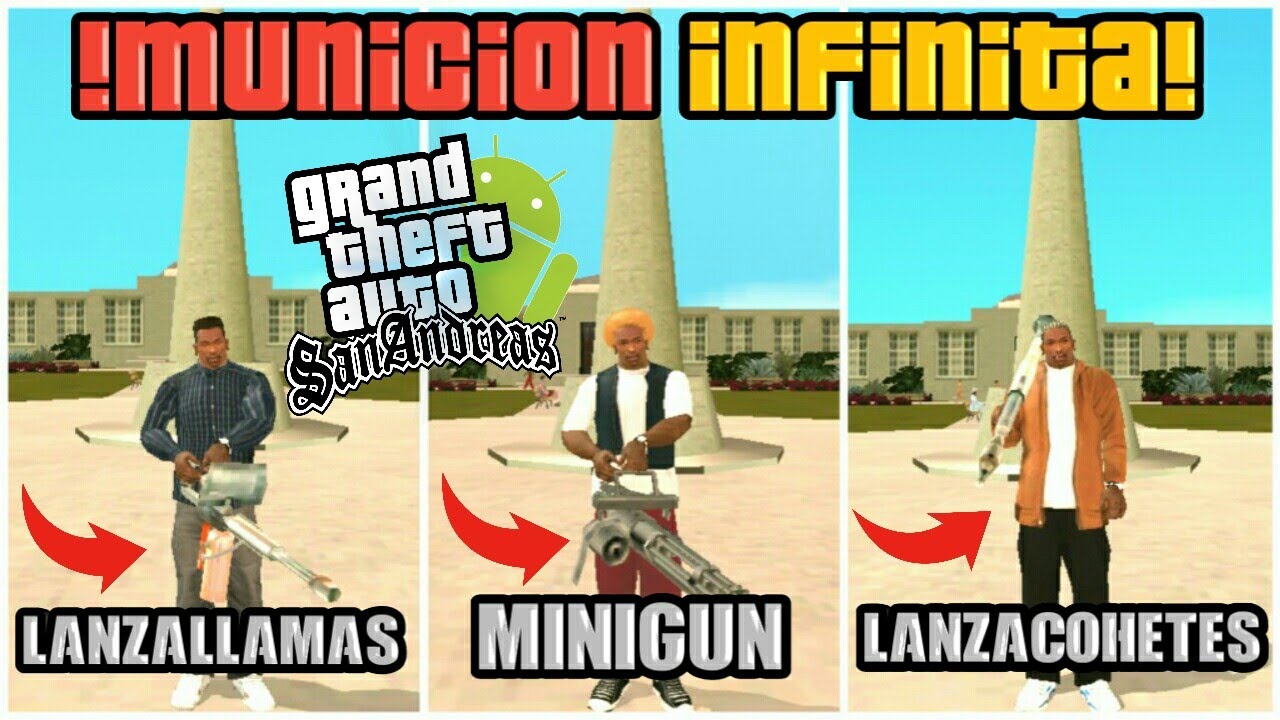 La manera más RAPIDA  de conseguir munición infinita en el Lanzallamas, Minigun | GTA San Andreas