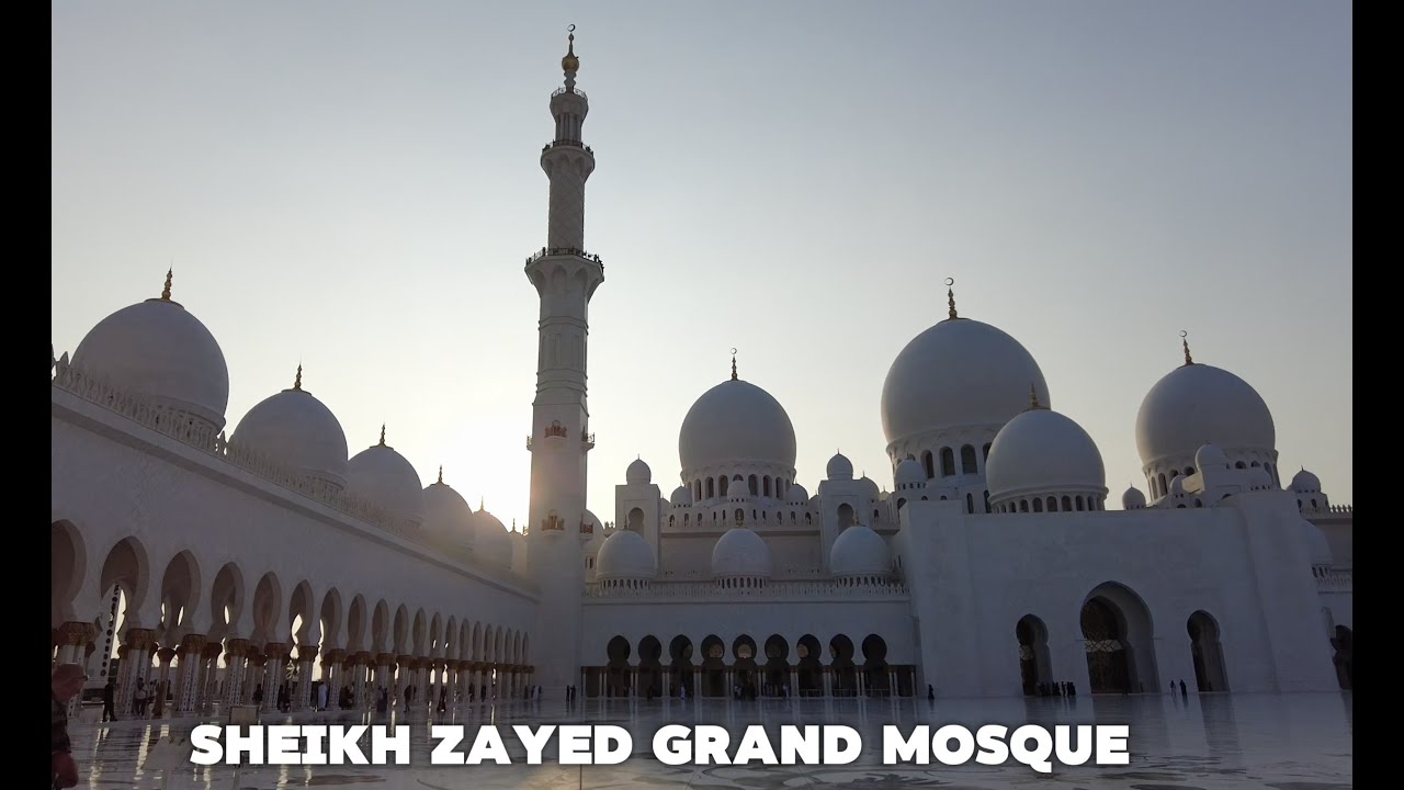 Sheikh Zayed Grand Mosque in Abu Dhabi 4K 2024 - with partial Adhan / Azaan / Prayer Call