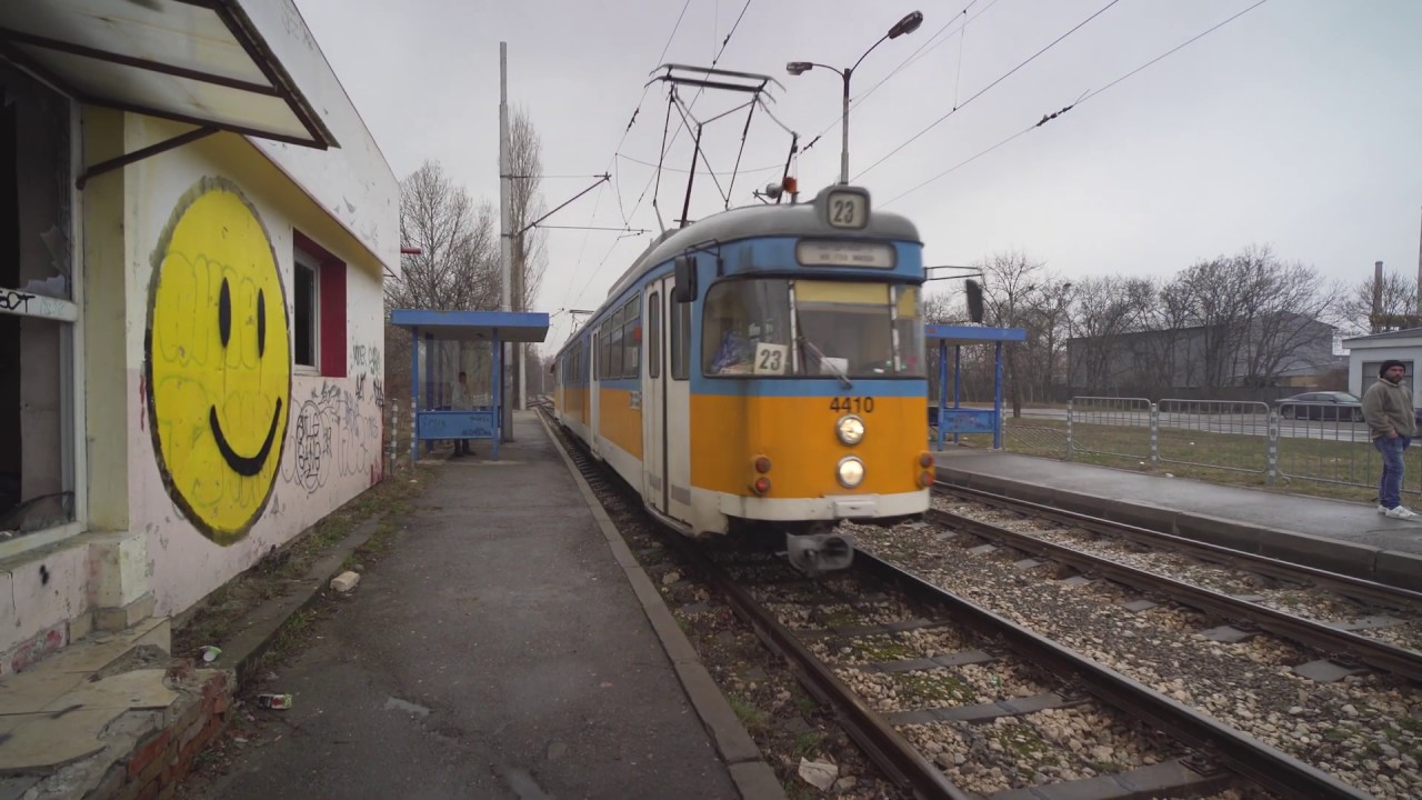 Sofia, Bulgaria, tram 23 ride from 28-ми пощенски клон to Ул. Обиколна