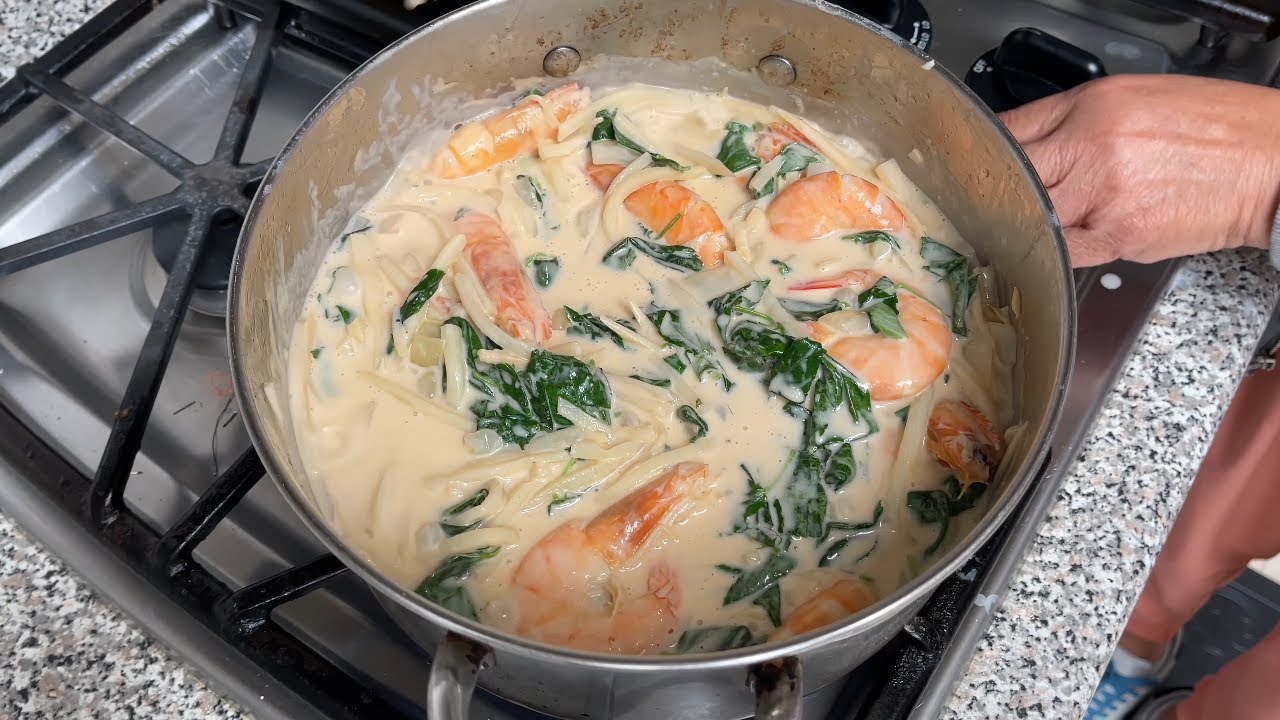 Bamboo shoots with shrimp in coconut milk