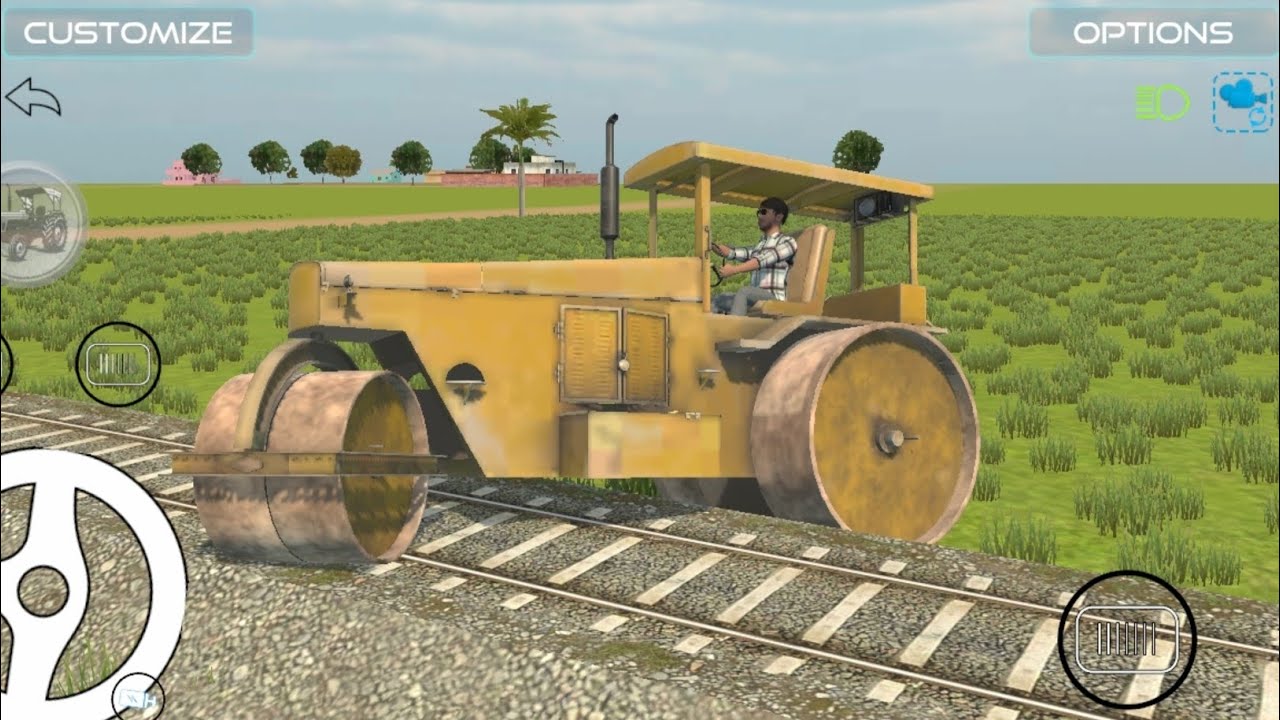 😱 Railway Track Par Road Roller! | Dangerous Gameplay 🔥