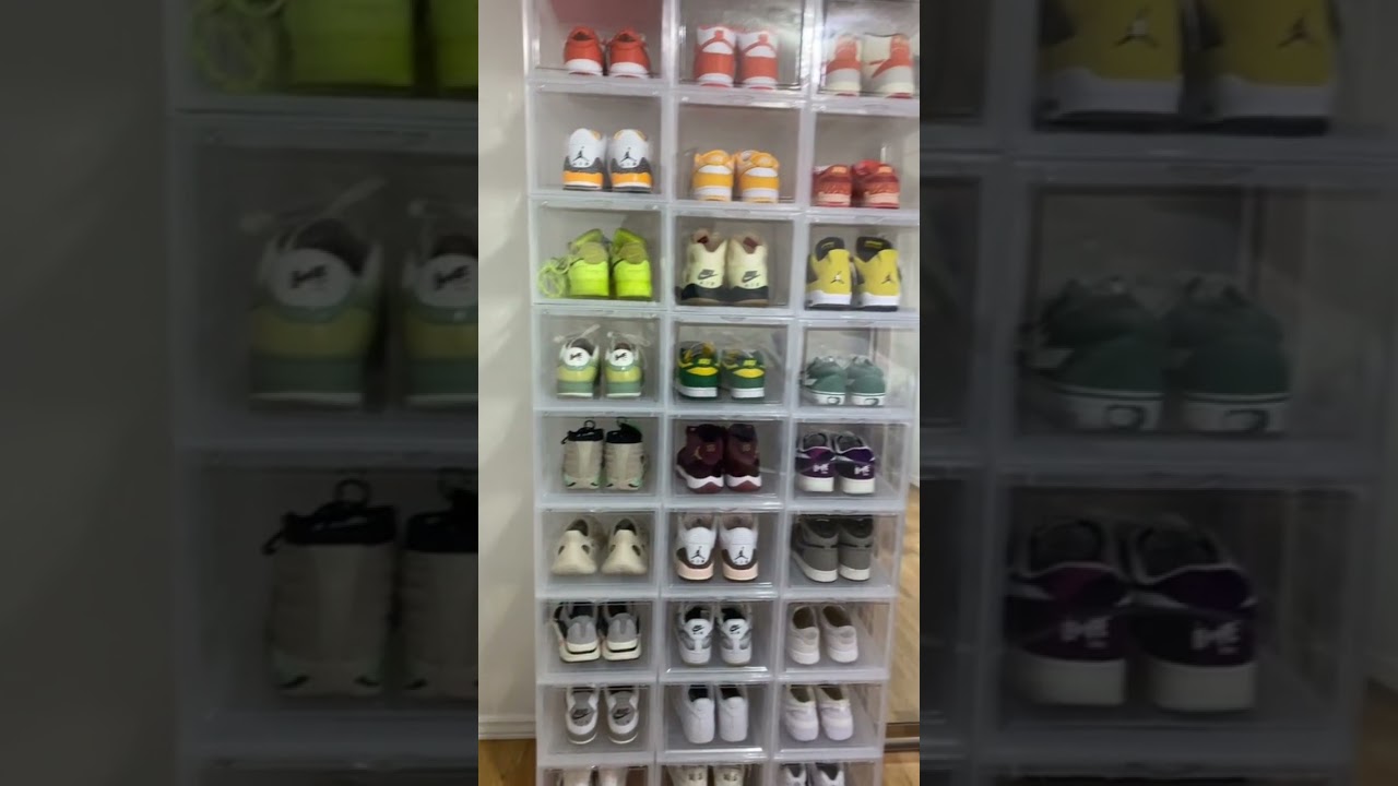 The best sneaker containers from Amazon #femalesneakerhead #sneaker #sneakercollector #shoecloset