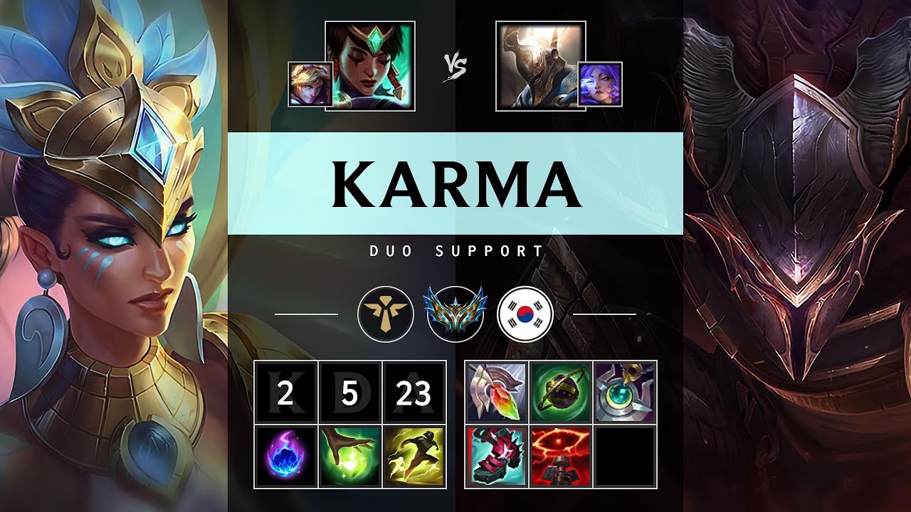 Karma Support vs Pantheon - KR Challenger Patch 25.21