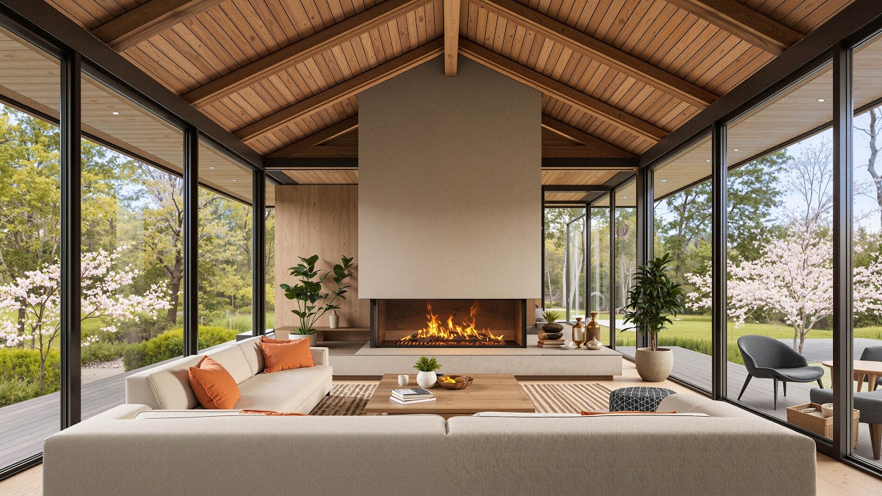 Relaxing Jazz at Cozy Living Room | Fireplace Sound with Jazz for Mental Stress Relief and Rest