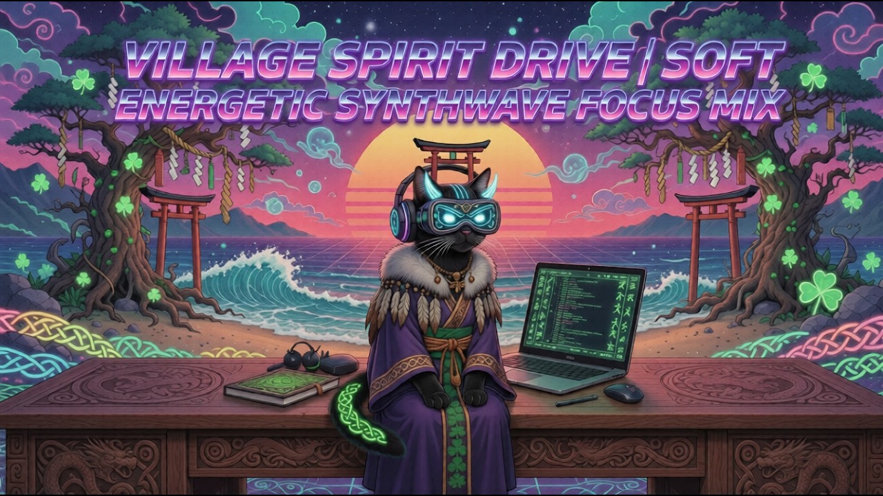 Village Spirit Drive | Soft Energetic Synthwave Focus Mix
