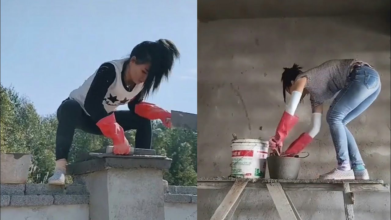 Young girl with great tiling skills-ultimate tiling skills (part 1)