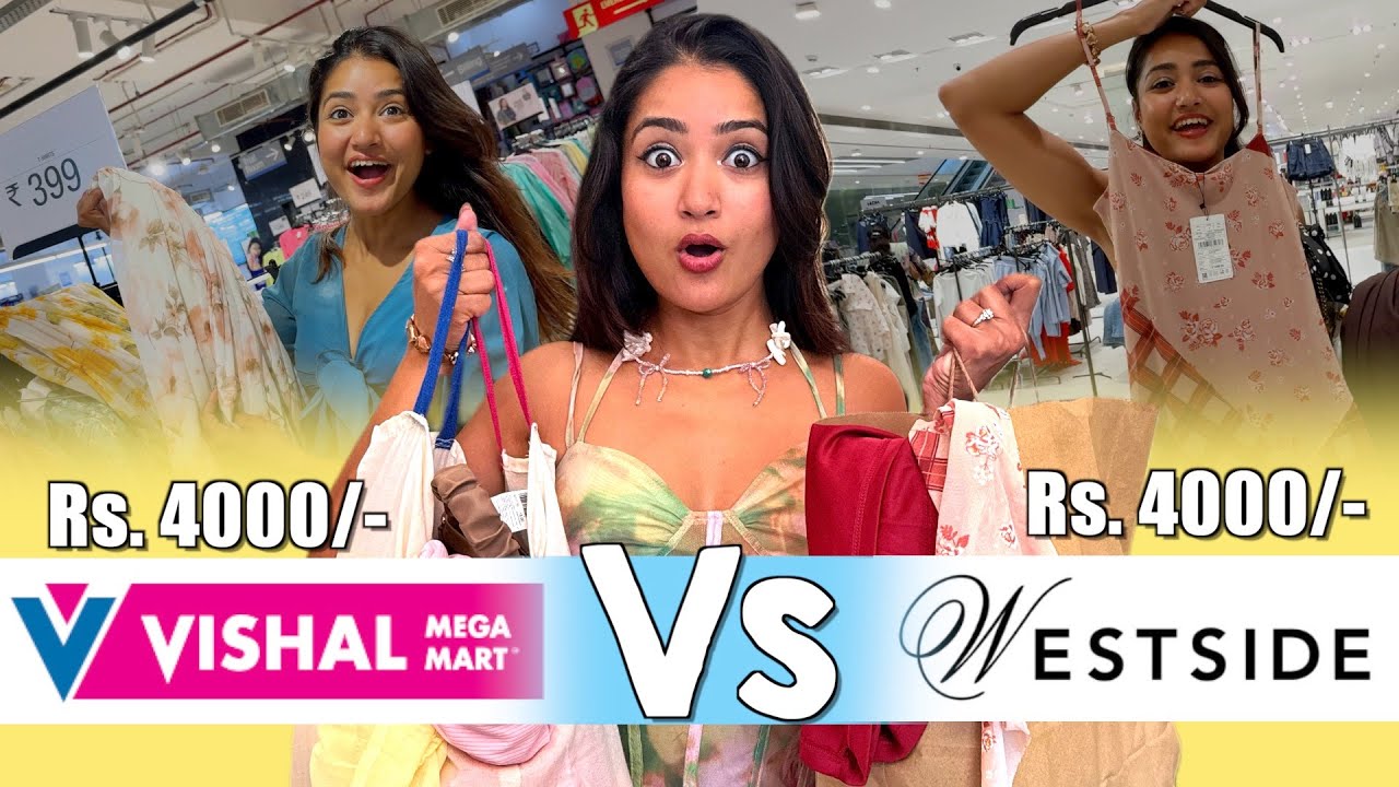 Vishal Mega Mart V/S Westside Rs. 4,000/- Shopping Challenge 😍 | Who Wins?